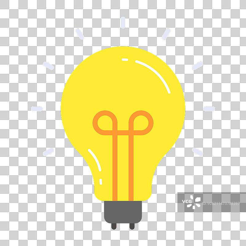 可编辑的创意灯泡图标图片素材