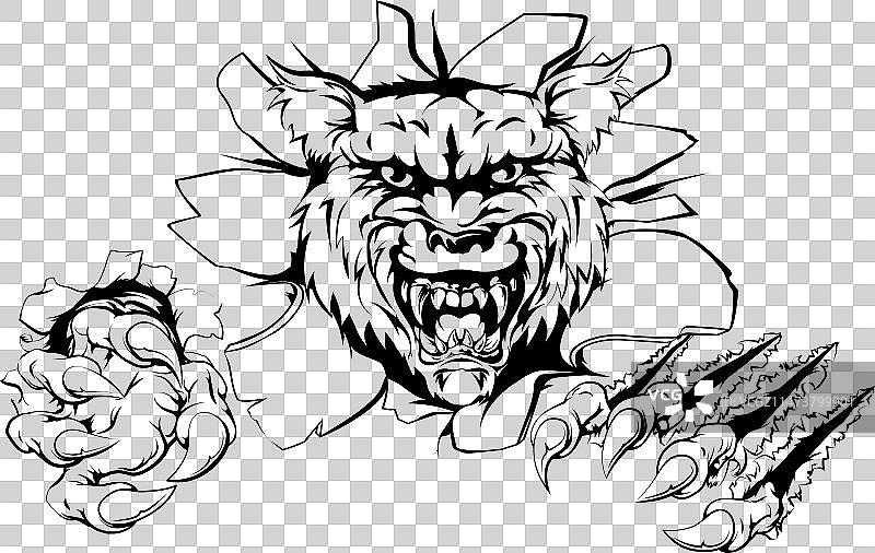 狼撕裂背景图片素材