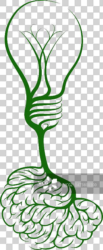 带有大脑根的灯泡树图片素材