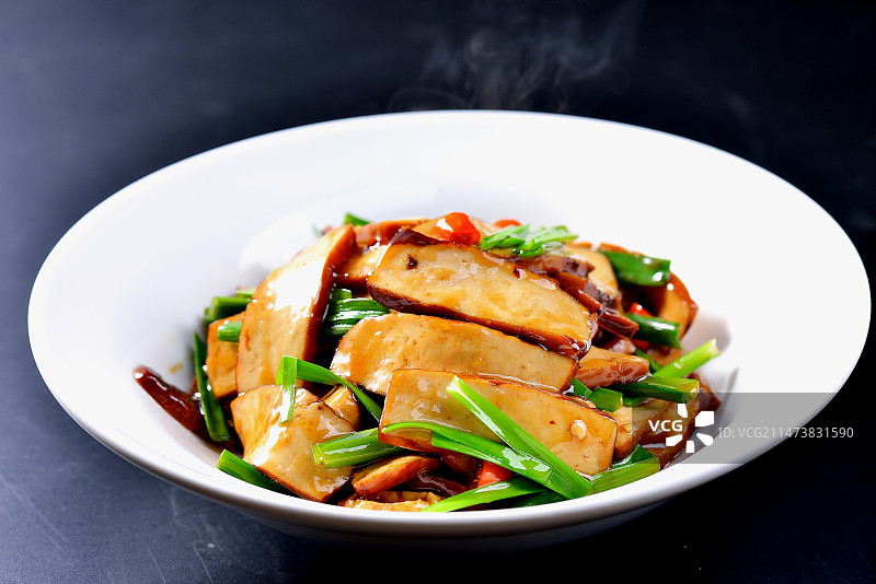 韭菜炒香干图片素材