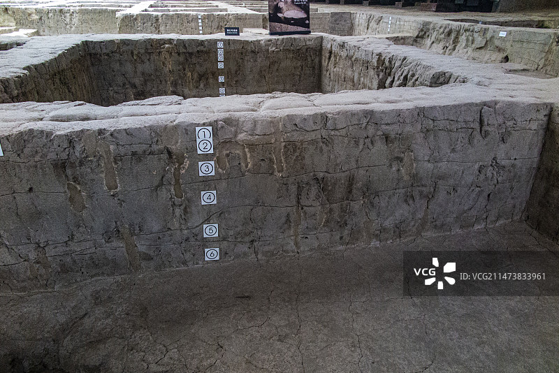 中国四川成都金沙遗址博物馆遗迹馆，金沙遗址祭祀区遗址，金沙遗址遗迹馆建筑图片素材