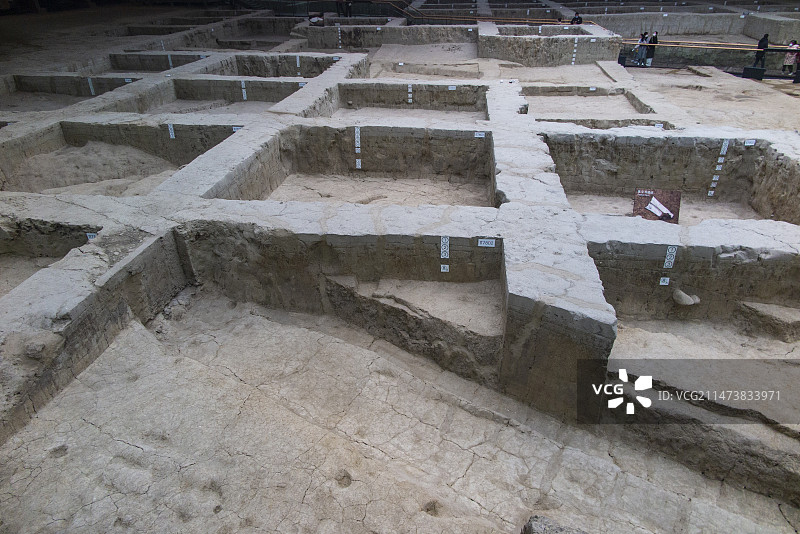 中国四川成都金沙遗址博物馆遗迹馆，金沙遗址祭祀区遗址，金沙遗址遗迹馆建筑图片素材