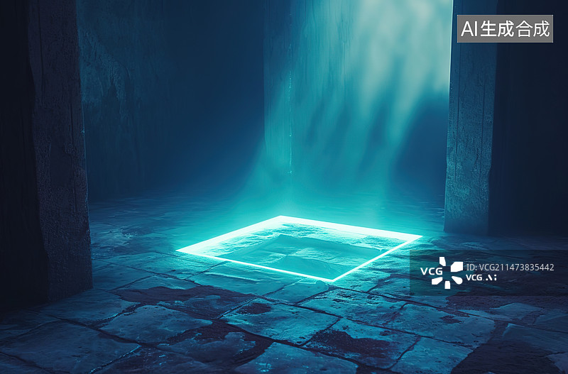 【AI数字艺术】黑暗中的地下通道图片素材