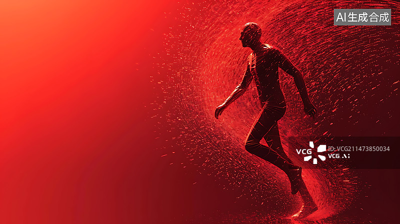 【AI数字艺术】奔跑前进的数智人图片素材