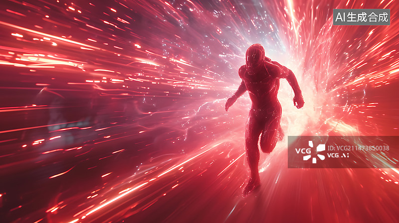 【AI数字艺术】奔跑前进的数智人图片素材