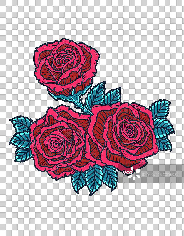 复古玫瑰花设计图片素材