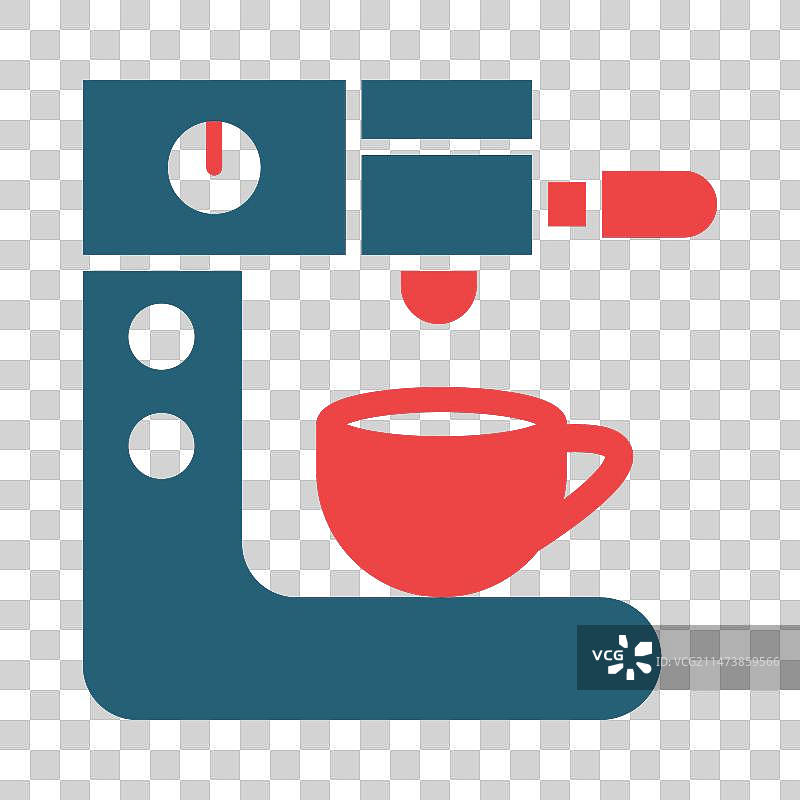 咖啡机标志双色图标（个人用途）图片素材