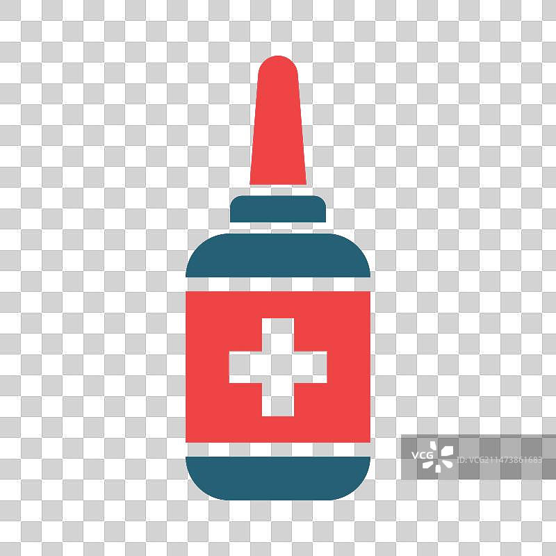 用于个人用途的鼻腔喷雾双色字形图标图片素材