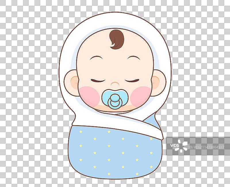 卡通睡觉的婴儿图片素材
