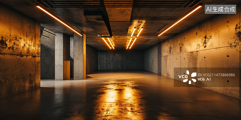 【AI数字艺术】废弃的工厂建筑内部图片素材