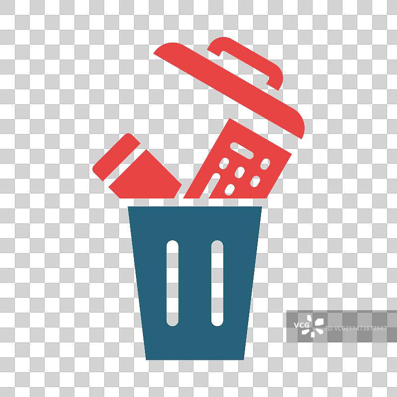 电子垃圾字形双色图标图片素材