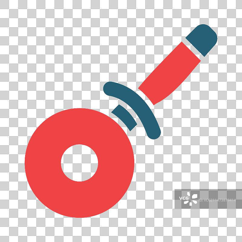 披萨刀标志双色图标图片素材
