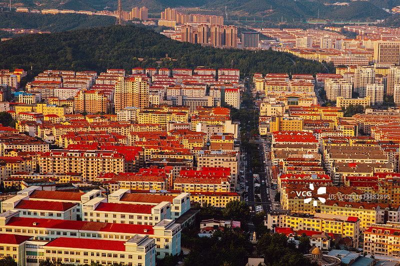 威海城市俯瞰图图片素材