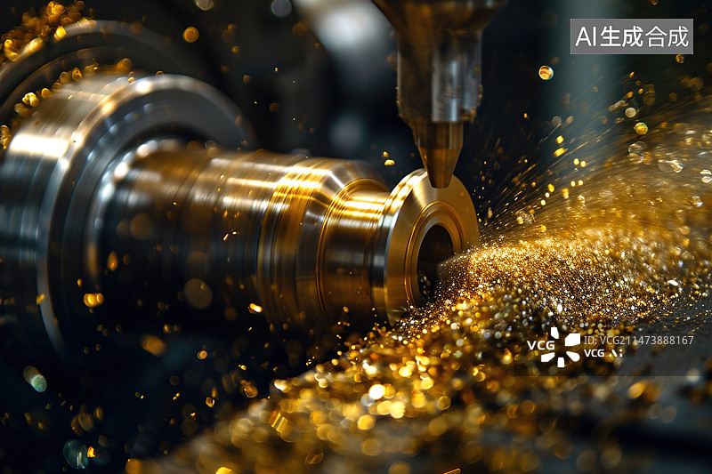 【AI数字艺术】数控激光金属切割现代工业技术数控激光光学用于控制材料或产生激光束。图片素材