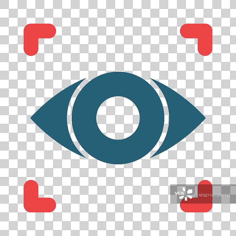 眼睛扫描双色图标图片素材