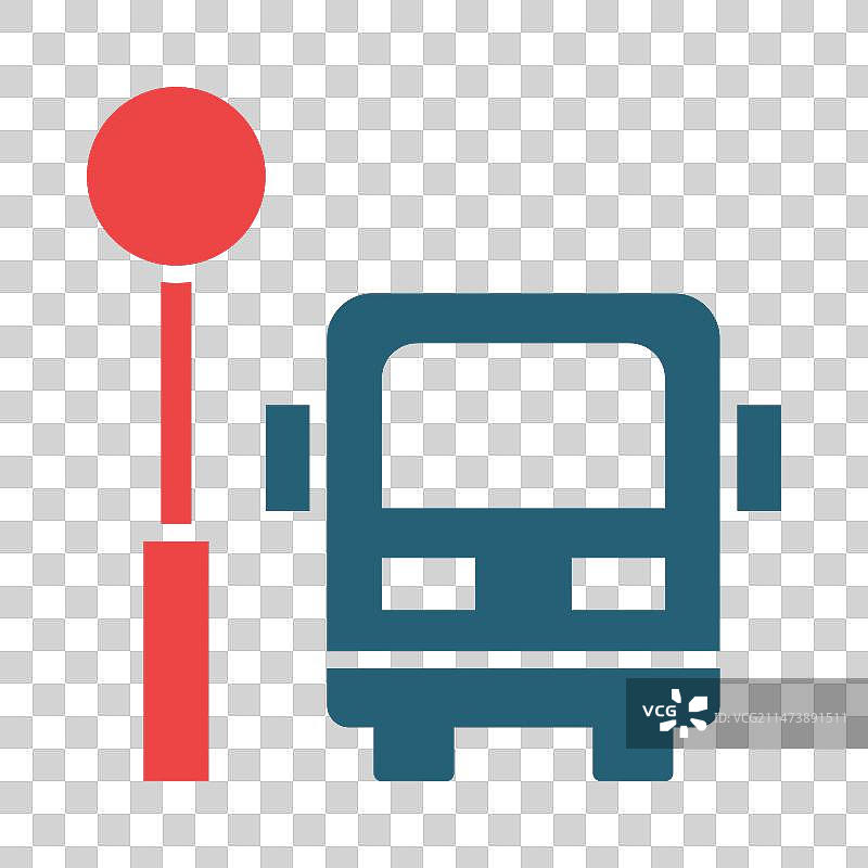 公交站双色图标图片素材