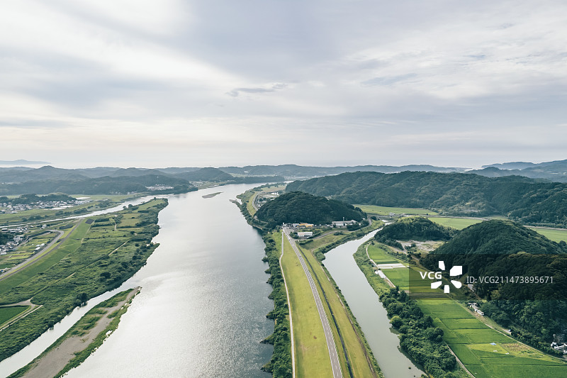 日本四万十市航拍图片素材