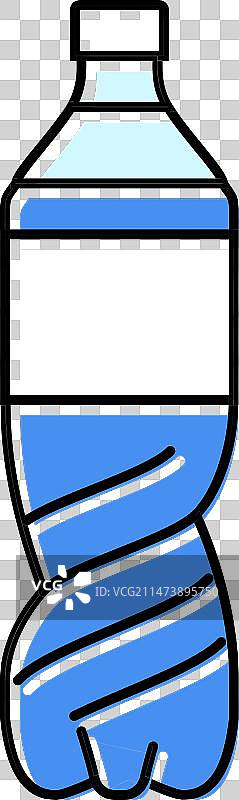 空塑料苏打水瓶彩色图标图片素材