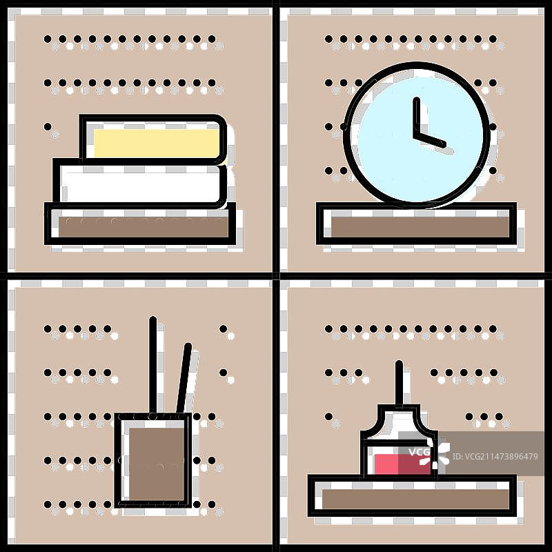 洞洞板儿童卧室彩色图标图片素材