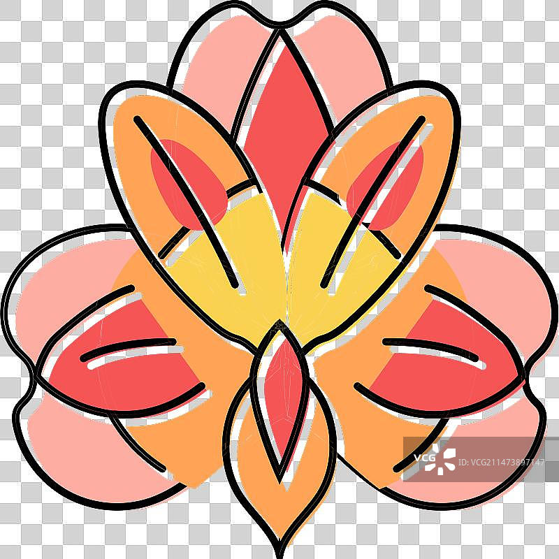 盛开的六出花春天色彩图标图片素材