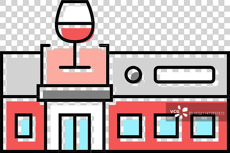 酒类商店彩色图标图片素材