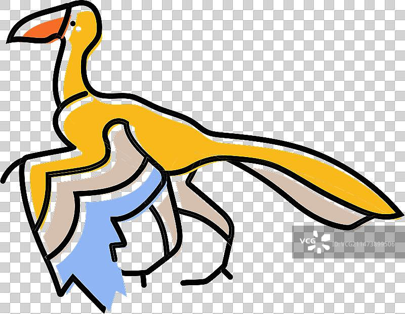 始祖鸟恐龙动物彩色图标图片素材