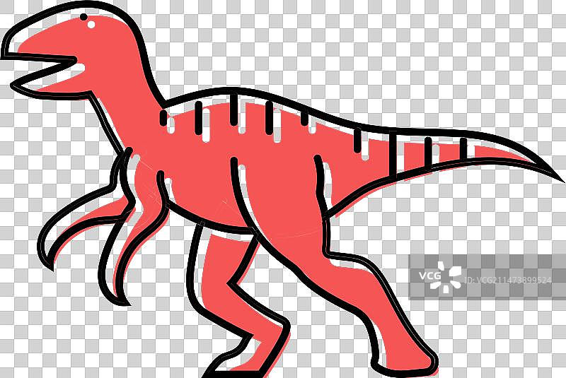 恐爪龙恐龙动物彩色图标图片素材