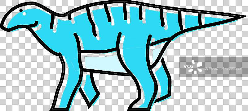 禽龙恐龙动物颜色图标图片素材