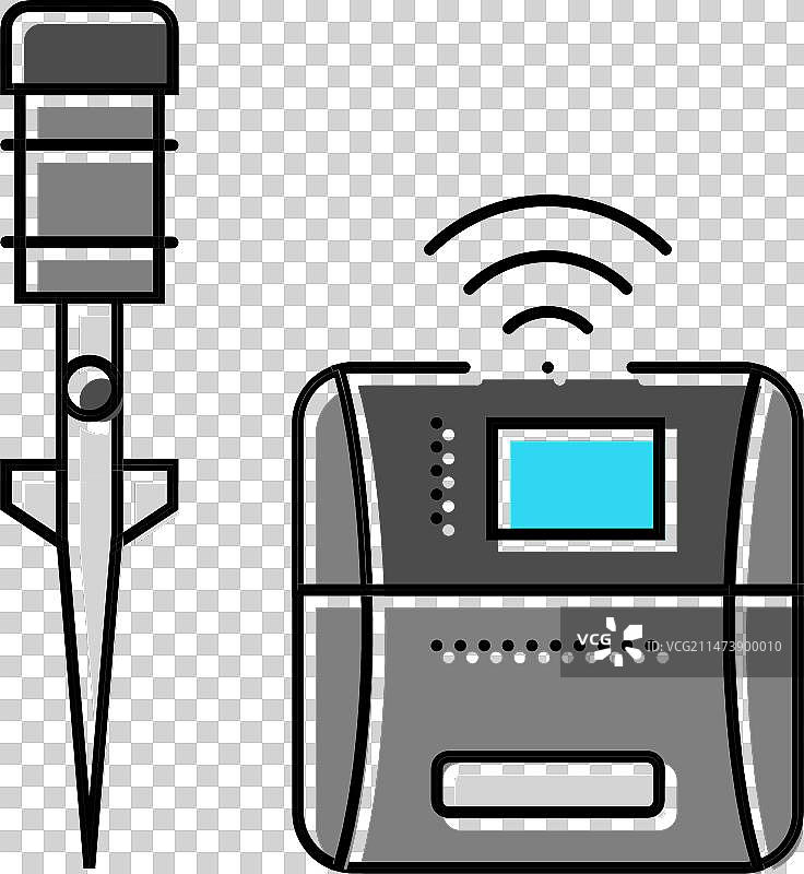智能草坪洒水器家用彩色图标图片素材