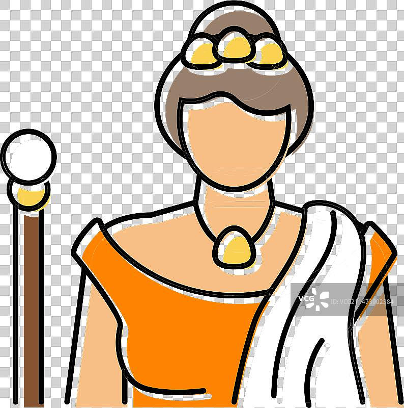 赫拉希腊神话彩色图标图片素材