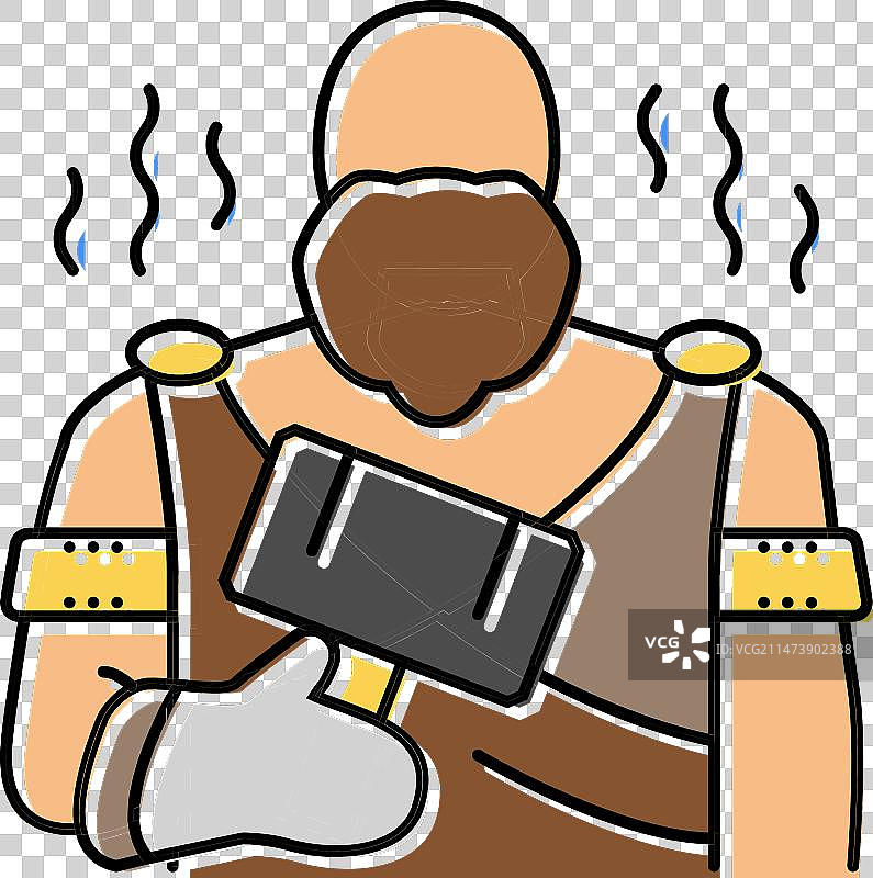 赫菲斯托斯希腊神话彩色图标图片素材