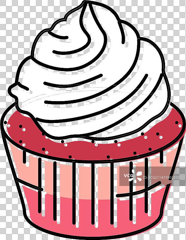 红色天鹅绒纸杯蛋糕美食图标图片素材