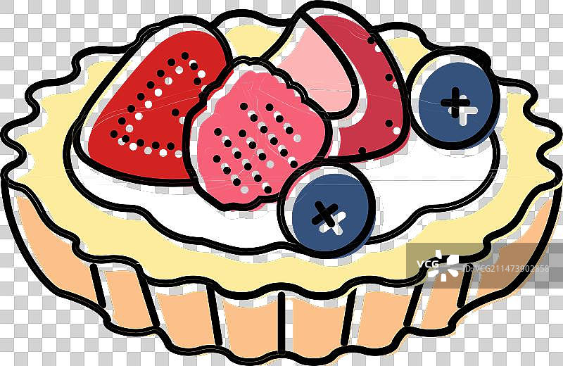 水果馅饼甜食彩色图标图片素材