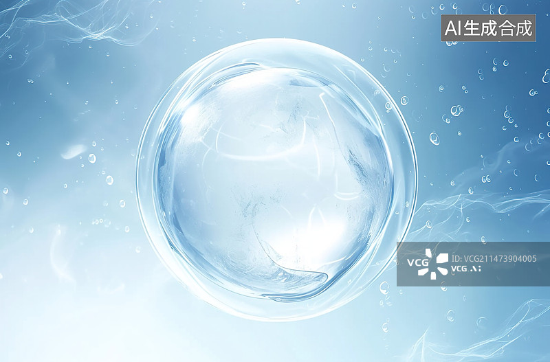 【AI数字艺术】蓝色细胞分子图片素材