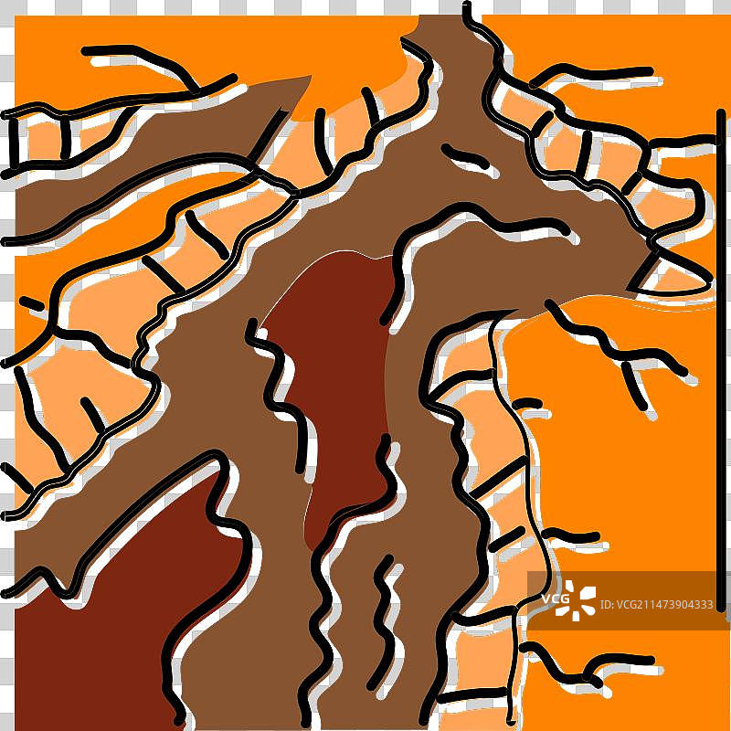 火星水手号峡谷彩色图标图片素材