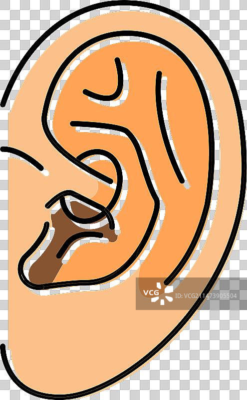 耳廓穿孔耳环彩色图标图片素材