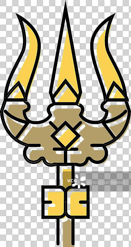 湿婆三叉戟颜色图标图片素材