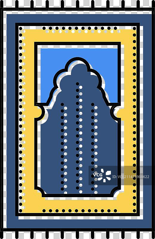 祈祷垫伊斯兰穆斯林彩色图标图片素材