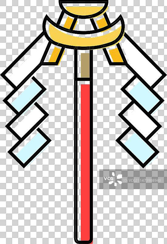 神道教御币杖彩色图标图片素材