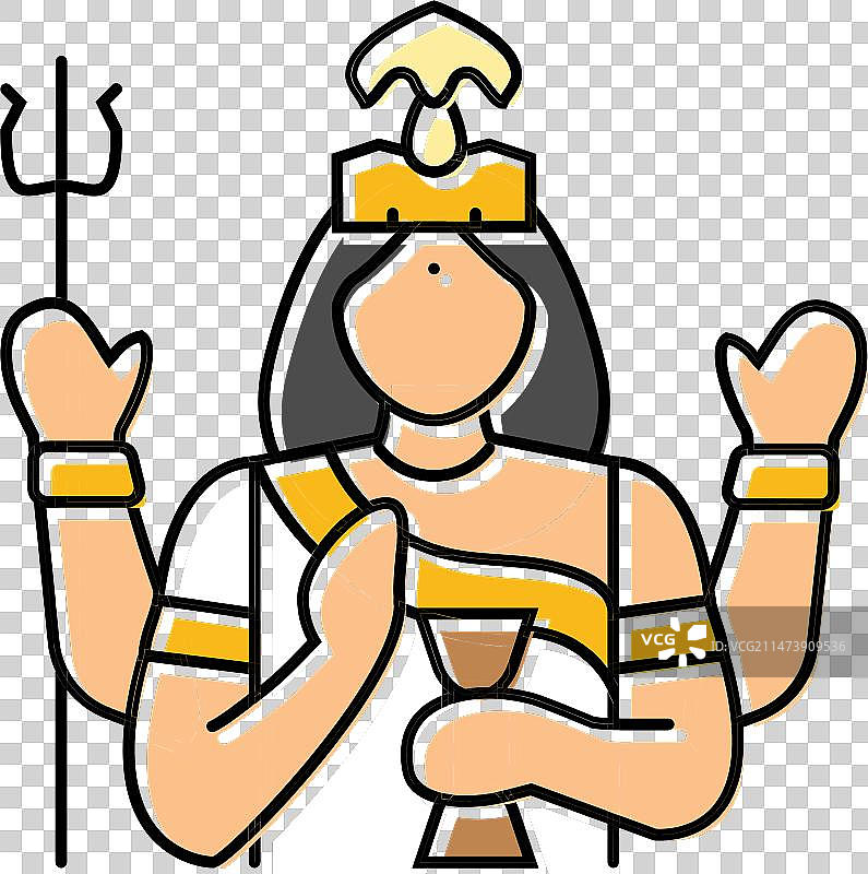 印度高里神彩色图标图片素材