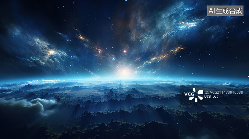 【AI数字艺术】高视角鸟瞰地球科技数据模型图片素材