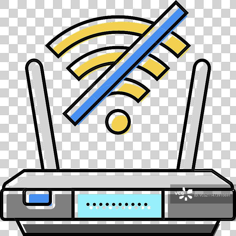 网络故障电脑维修彩色图标图片素材