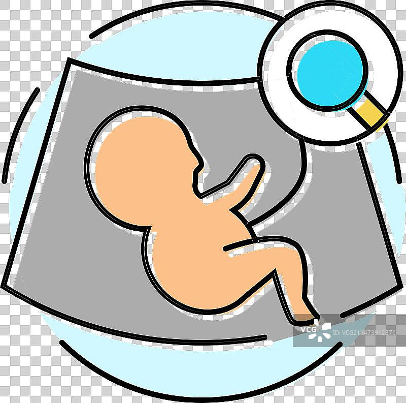 妇科医生胎儿监护彩色图标图片素材