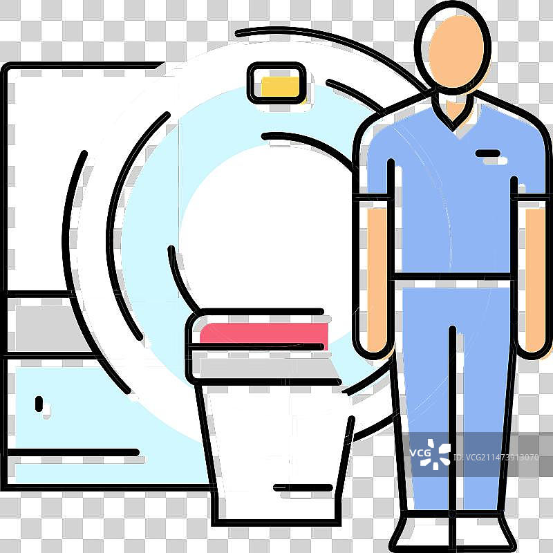 核磁共振技师设备彩色图标图片素材