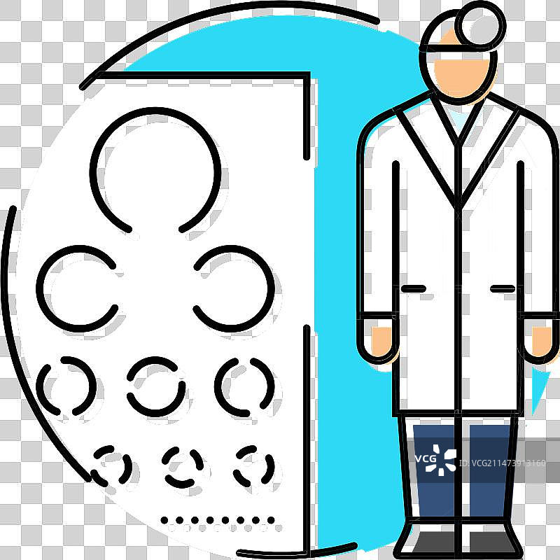 眼科技术员视力表彩色图标图片素材