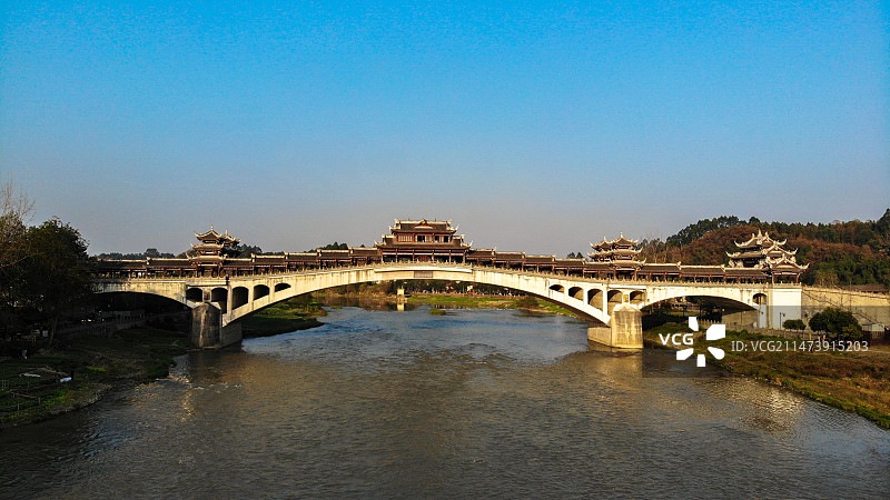 黄龙溪廊桥图片素材