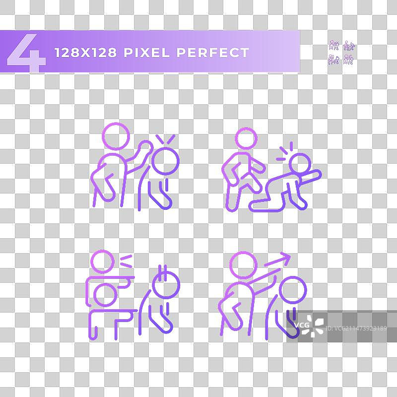 紫色像素完美渐变心理学图片素材