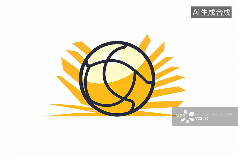 【AI数字艺术】排球图标设计图片素材