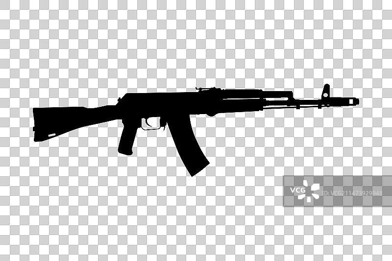 AK-74M突击步枪图标阴影轮廓图片素材
