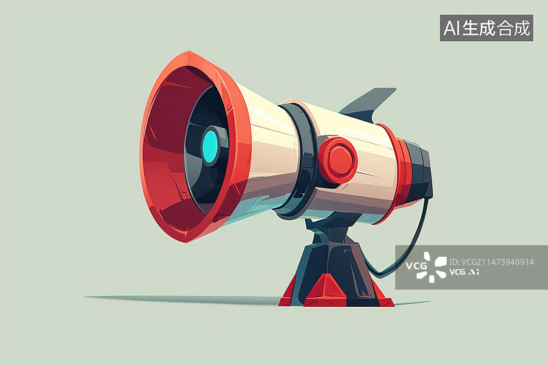 【AI数字艺术】白色背景下的红色显微镜特写镜头图片素材